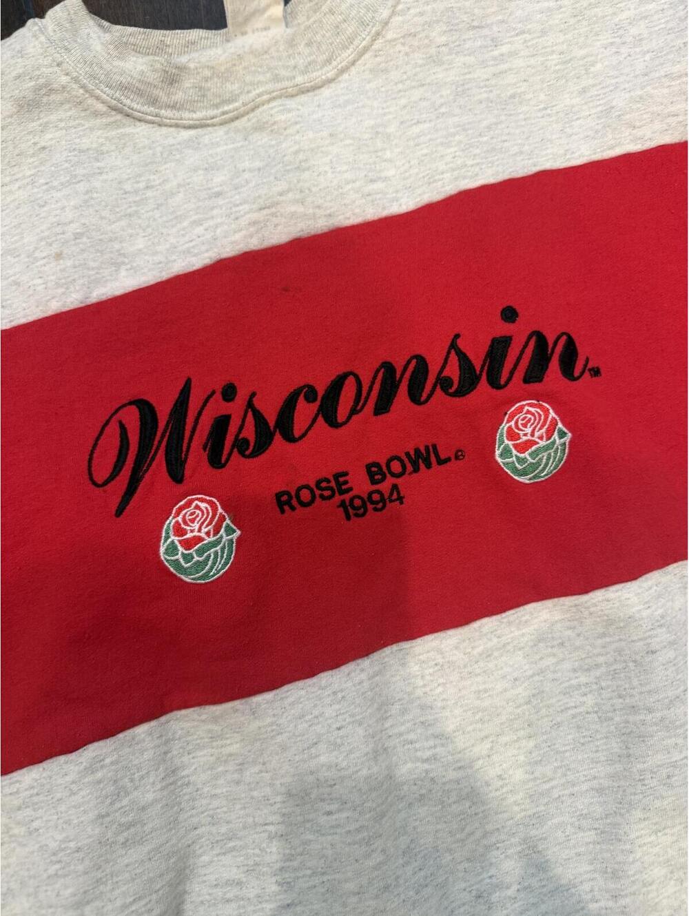 Vintage Wisconsin Badgers Rose Bowl 1994 Crewneck Sweatshirt Large Rare USA - Picture 2 of 4